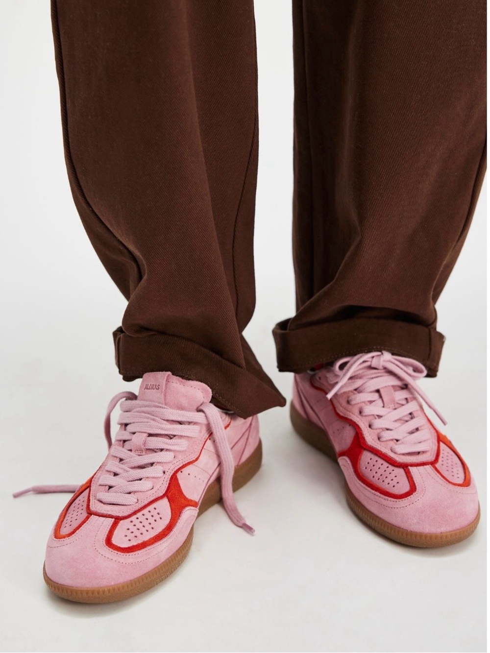 ALOHAS Pink and Red Suede Sneakers
